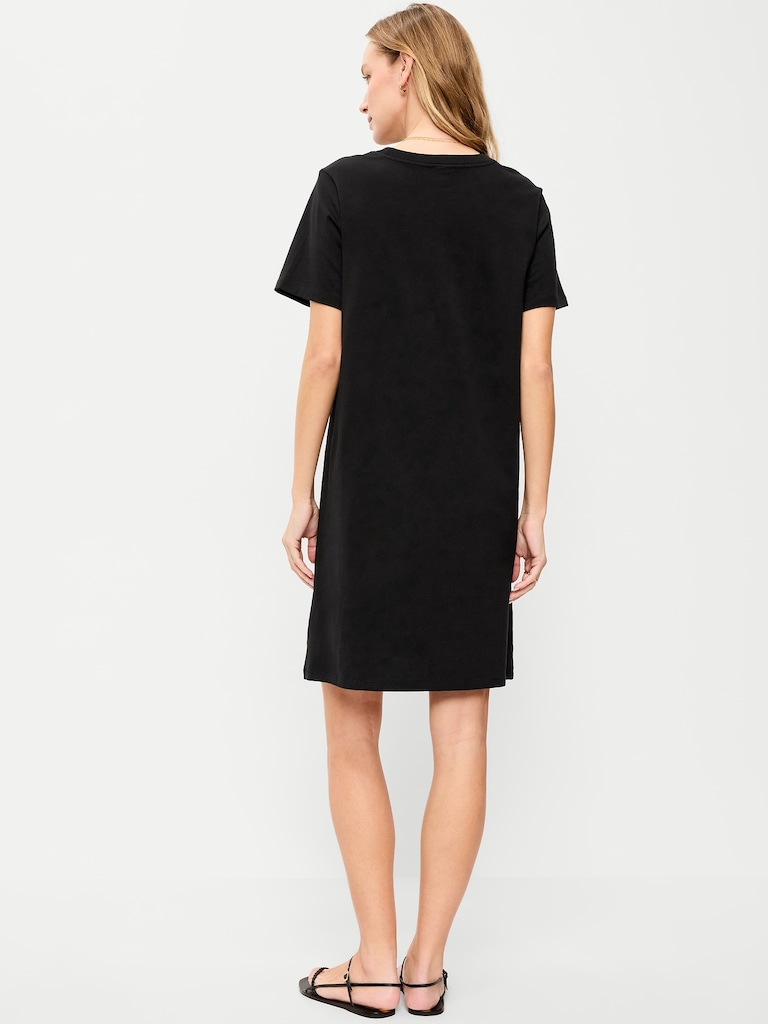 Vintage Crew-Neck Mini T-Shirt Dress