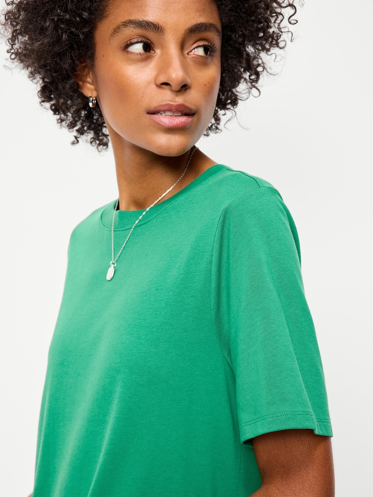 Vintage Crew-Neck Maxi Dress