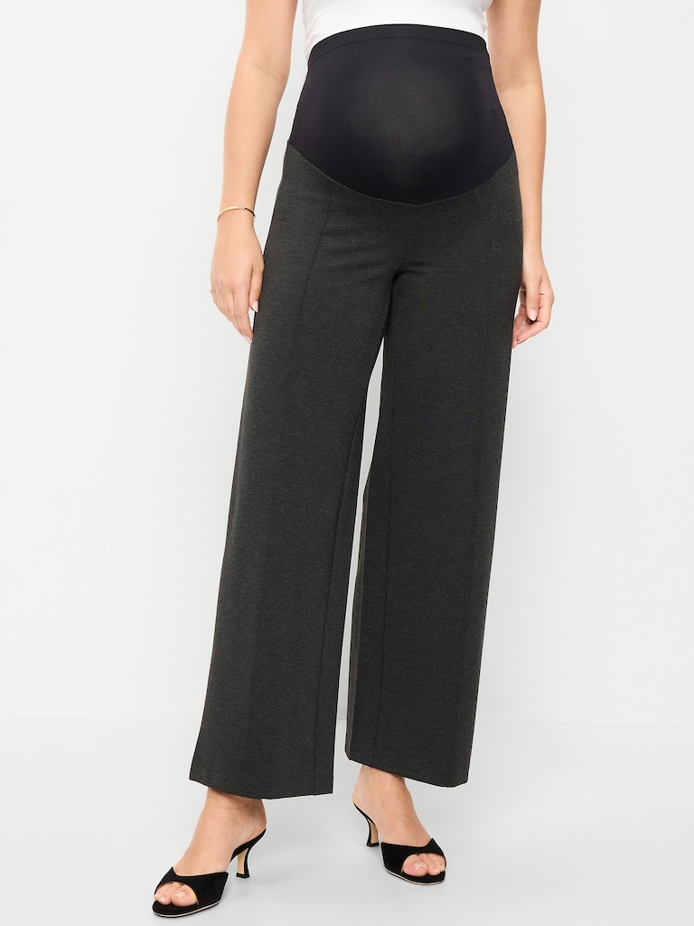 Maternity Rollover-Waist Stevie Wide-Leg Pants
