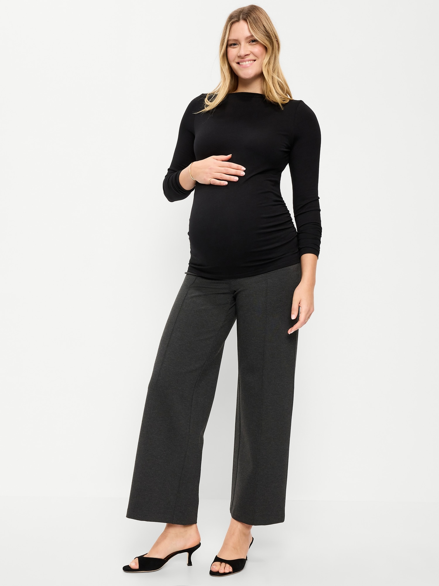 Old Navy Maternity Rollover-Waist Stevie Wide-Leg Pants