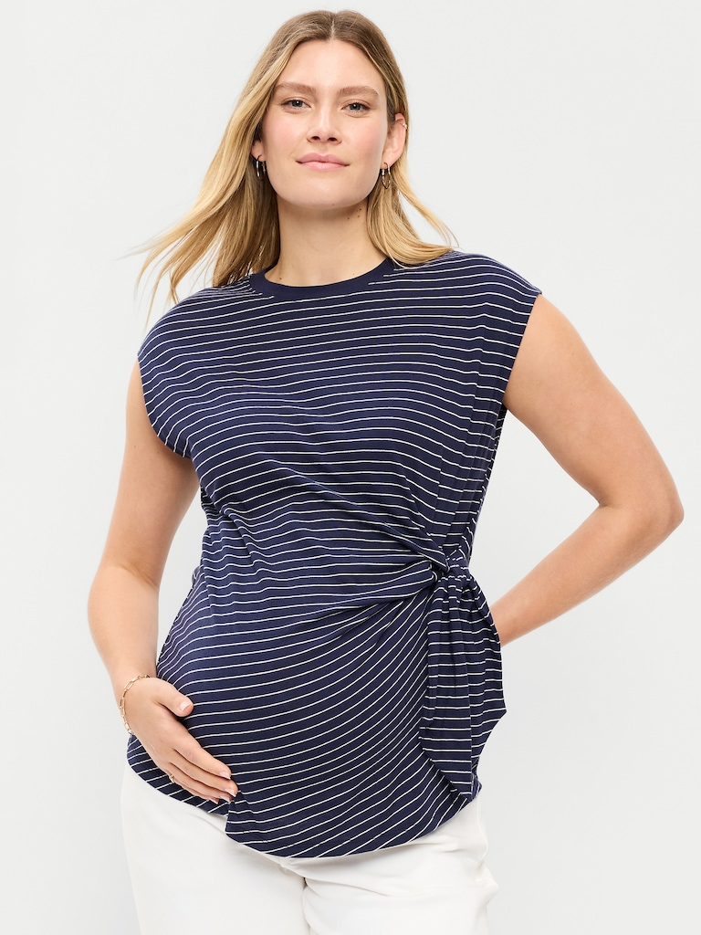 Maternity Side-Tie Jersey Top