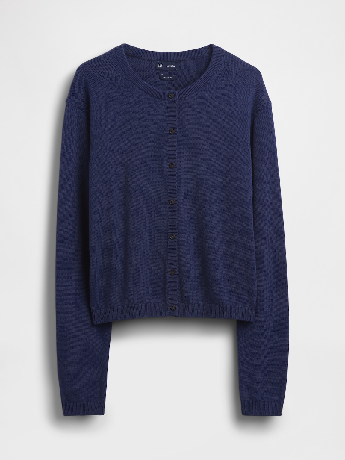 100% Cotton Relaxed Crop Cardigan Sweater