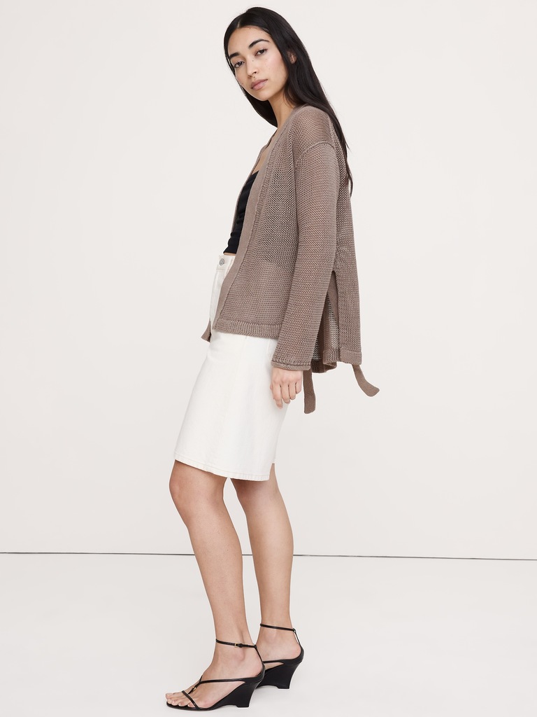 Heirloom Linen Wrap Cardigan