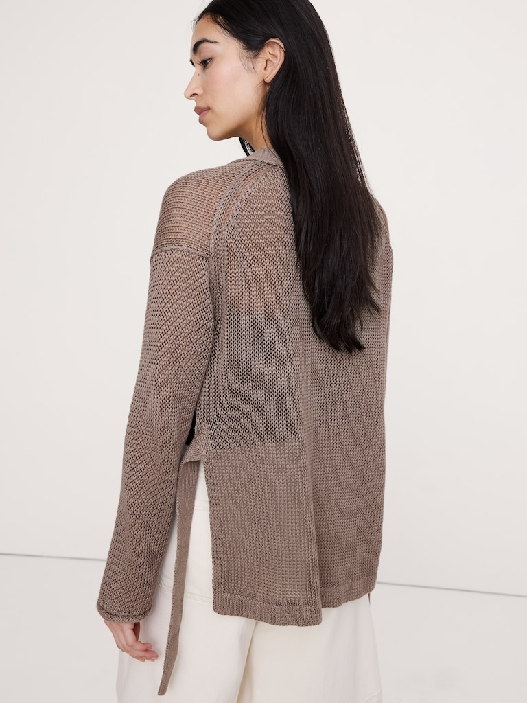 Heirloom Linen Wrap Cardigan