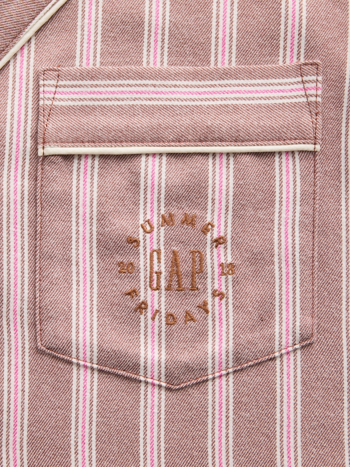 Gap × Summer Fridays Relaxed Flannel Stripe PJ Shirt