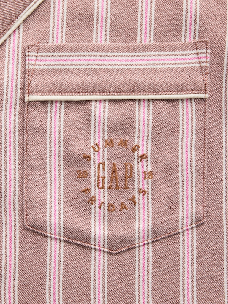 Gap × Summer Fridays Relaxed Flannel Stripe PJ Shirt