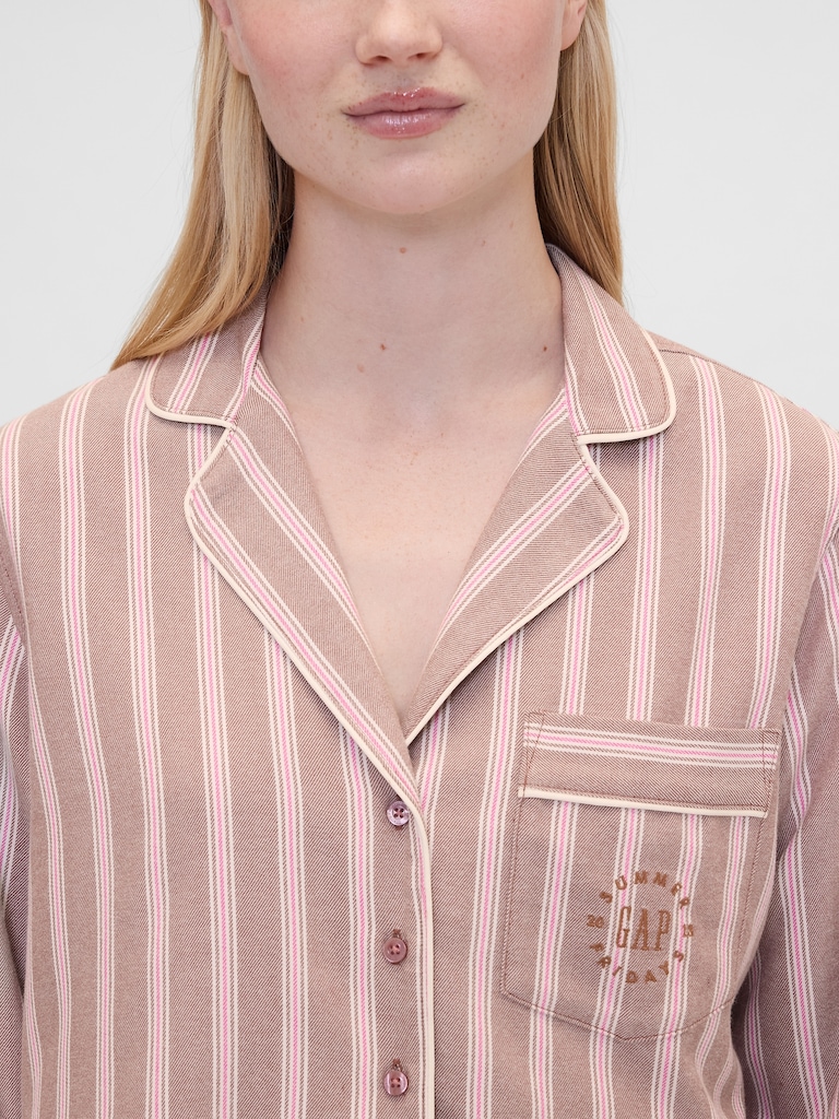 Gap × Summer Fridays Relaxed Flannel Stripe PJ Shirt