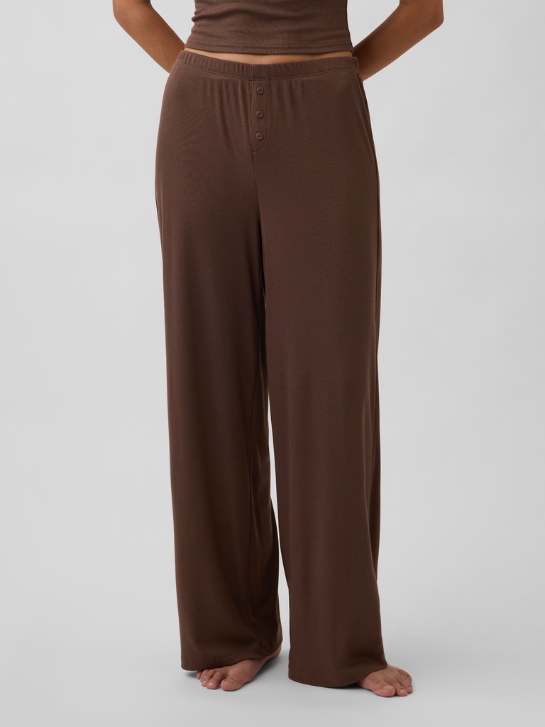 Mini Rib Wide-Leg PJ Pants