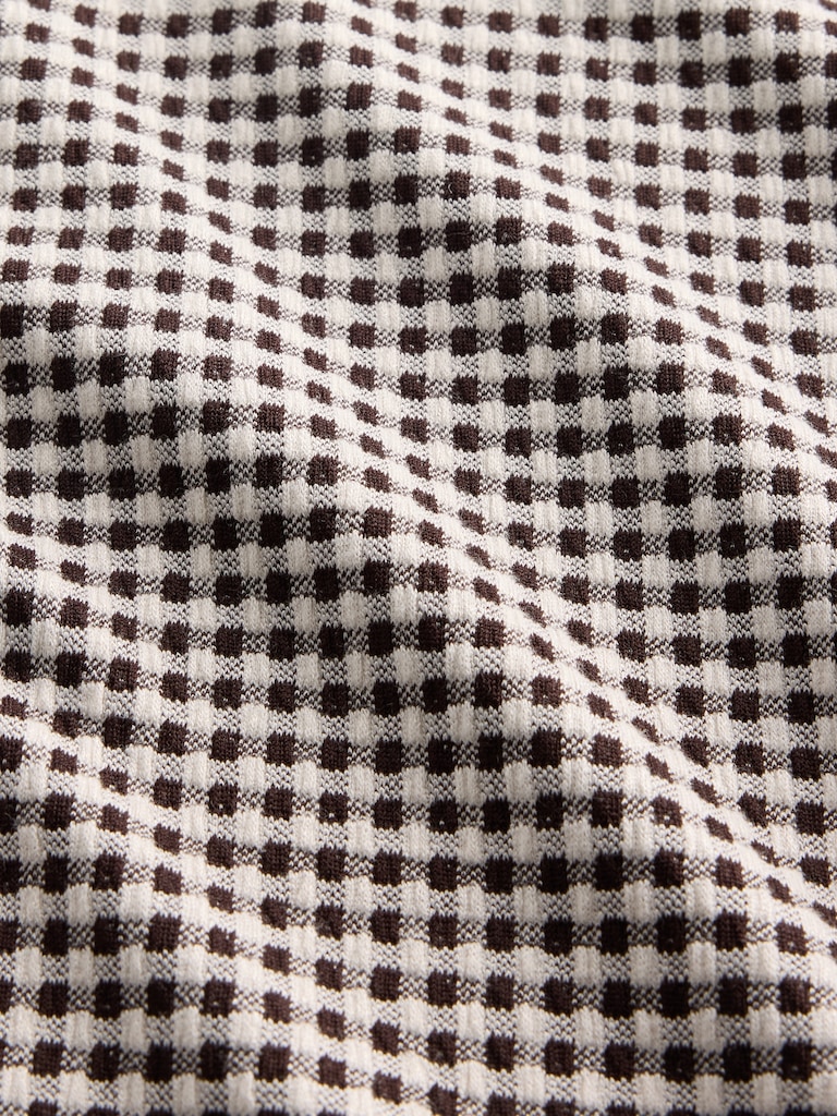 Gingham Pointelle Shell Tank Top