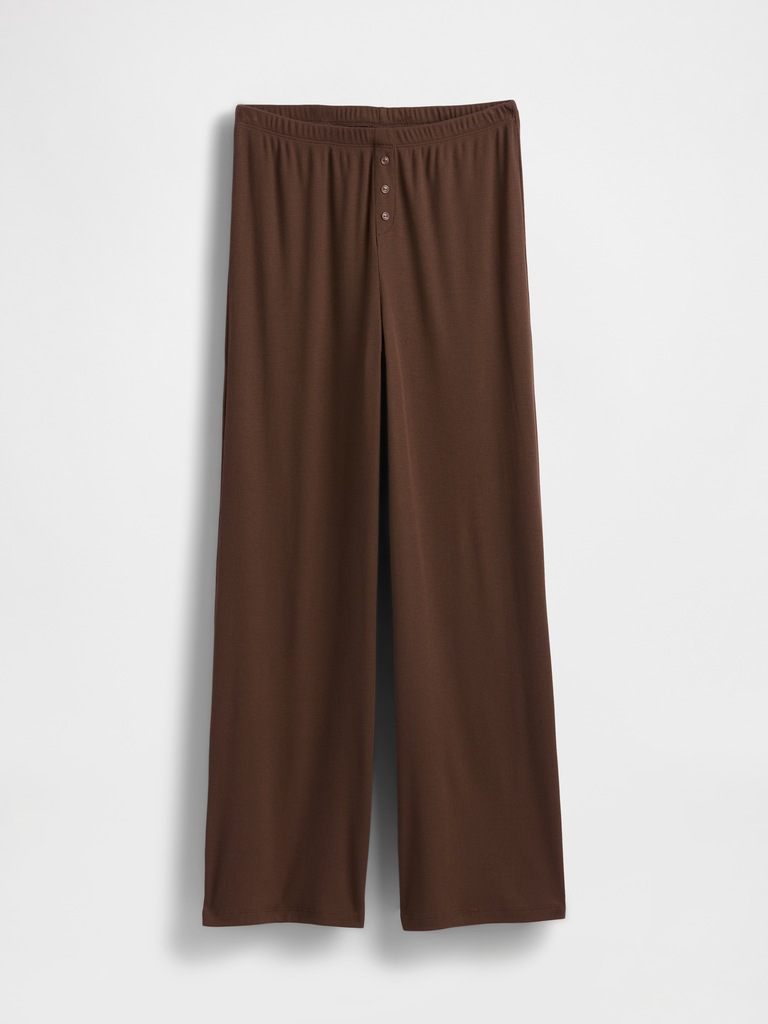 Mini Rib Wide-Leg PJ Pants