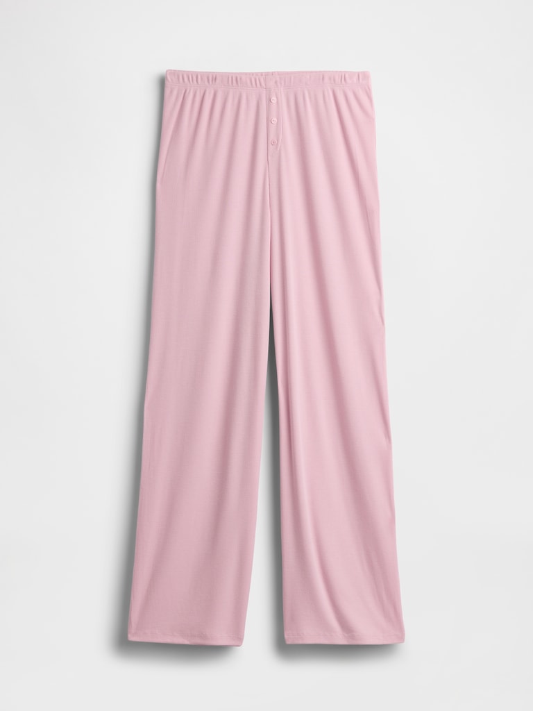 Mini Rib Wide-Leg PJ Pants