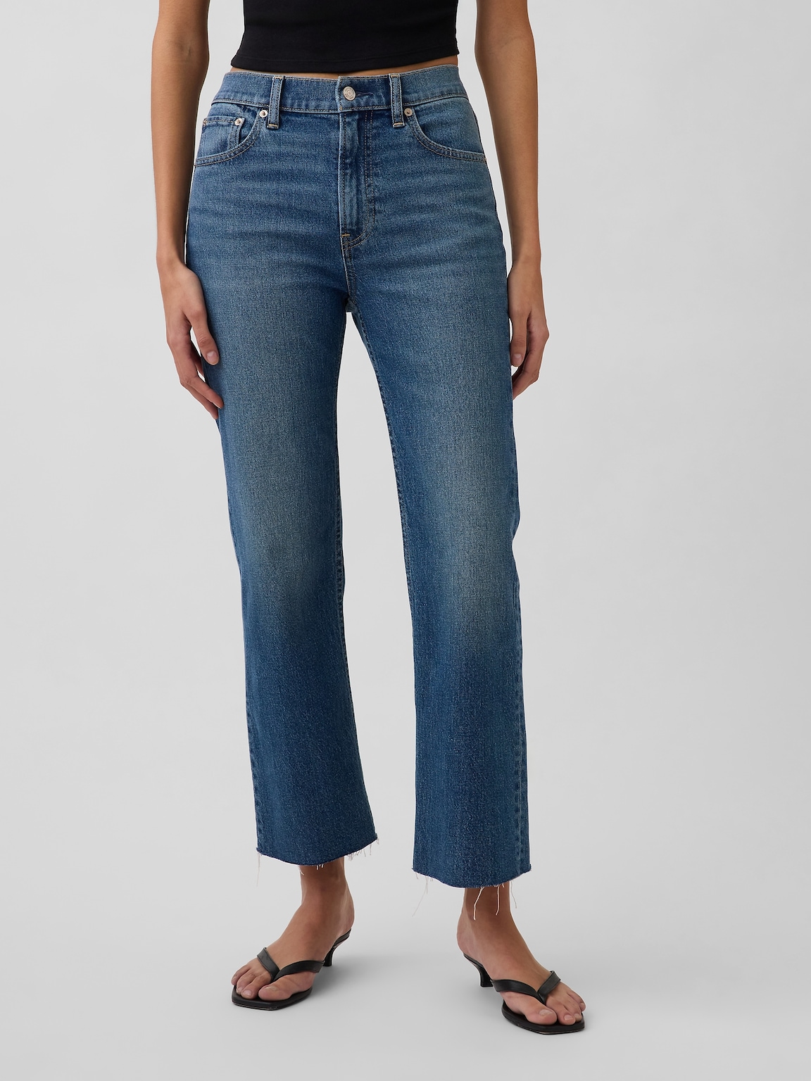 High Rise ’90s Slim Straight Crop Jeans