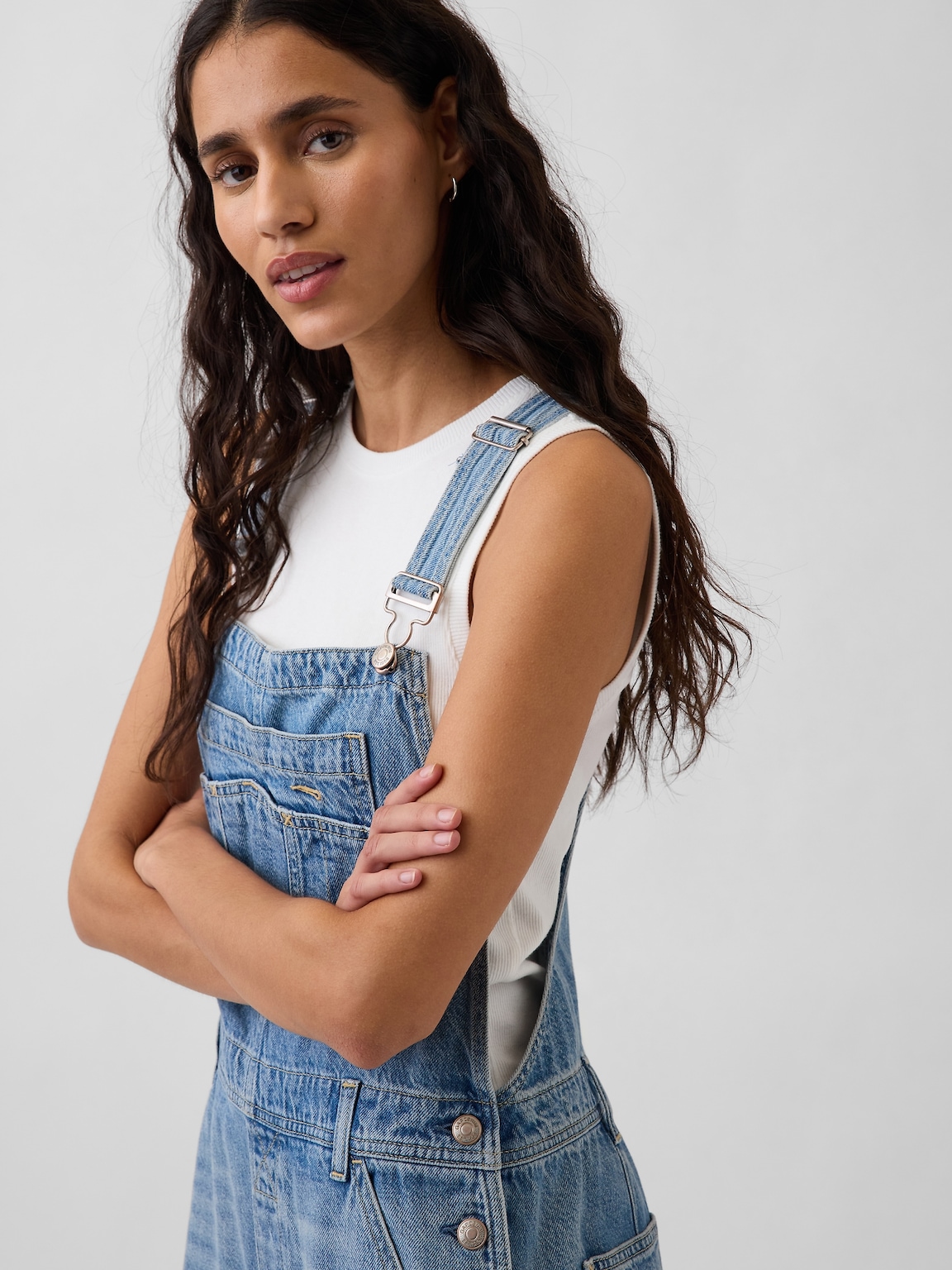 UltraSoft Denim Relaxed Overalls