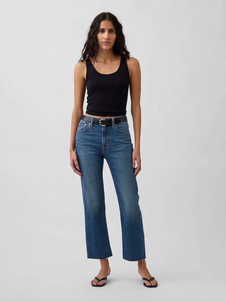 High Rise ’90s Slim Straight Crop Jeans