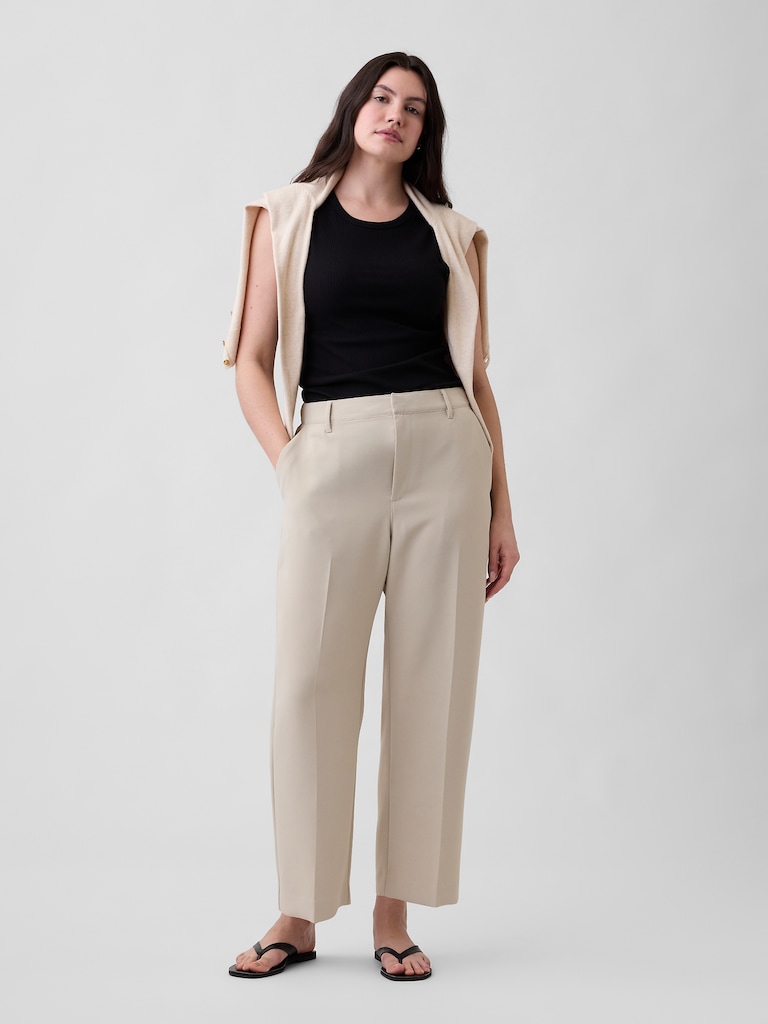 100% Recycled Easy Straight Crop Trousers