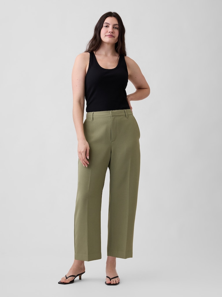 100% Recycled Easy Straight Crop Trousers