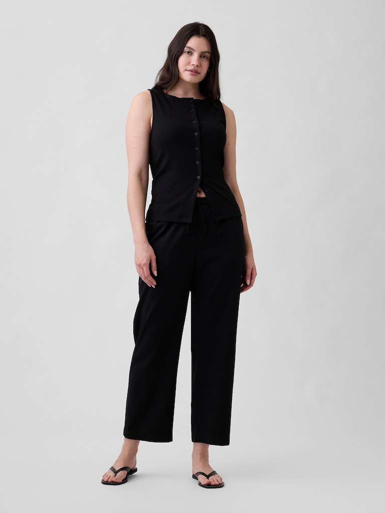 Mid Rise Easy Twill Pants