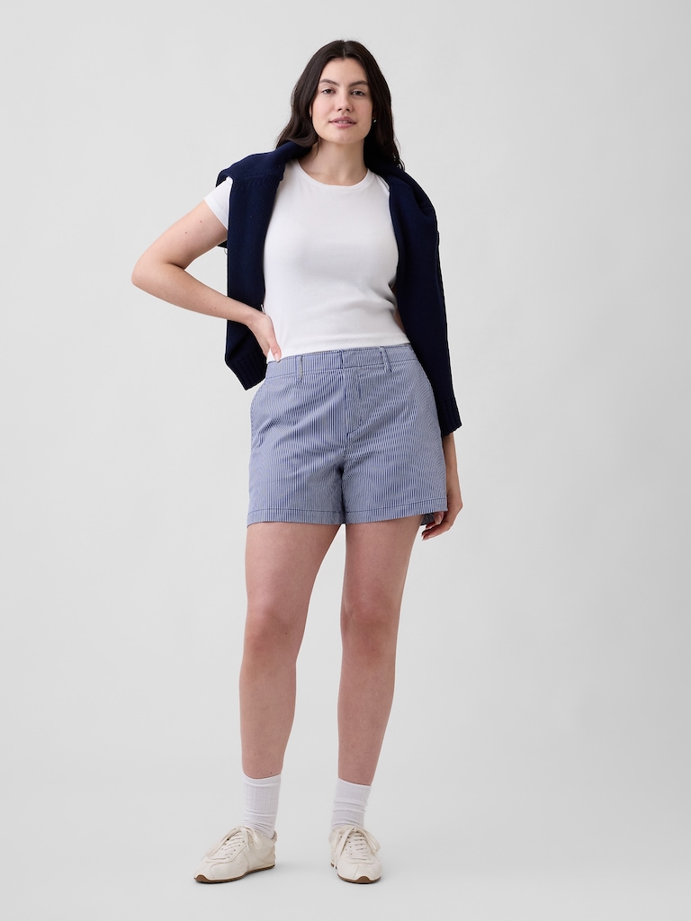 5" Mid Rise Downtown Khaki Shorts