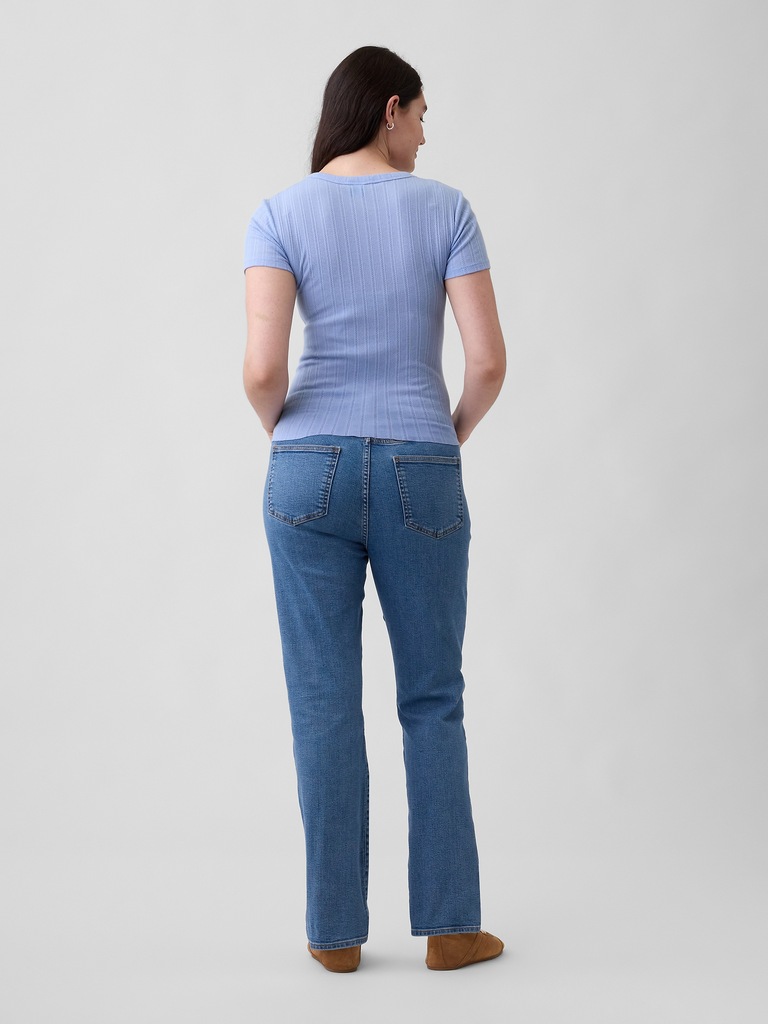 Mid Rise Classic Straight Jeans