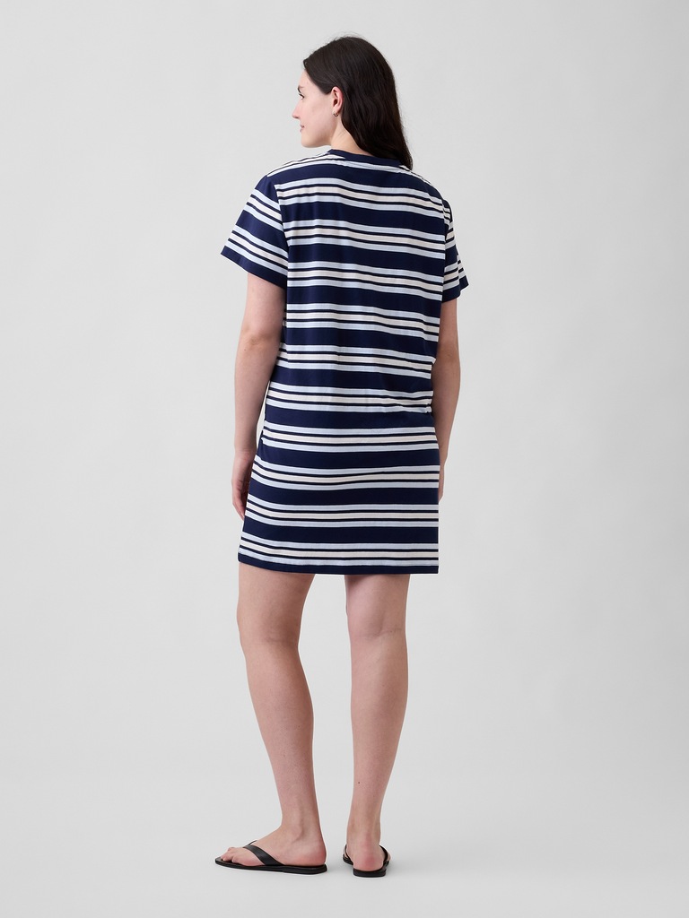 Relaxed Stripe Mini T-Shirt Dress
