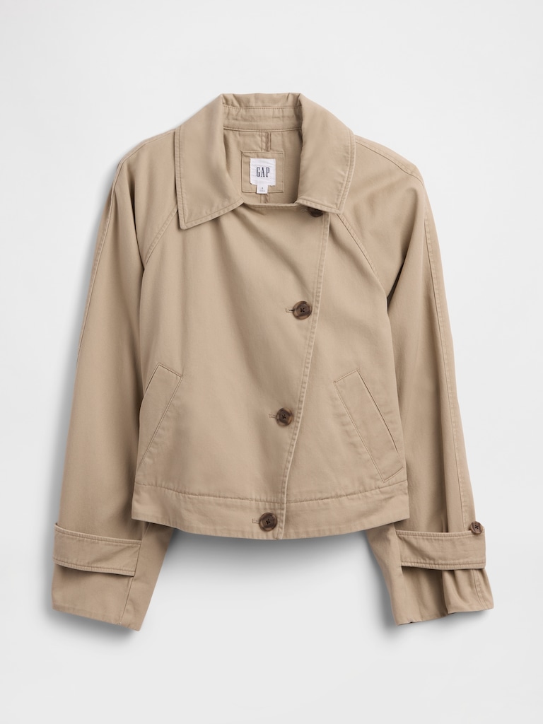 Relaxed Cropped Trench Coat