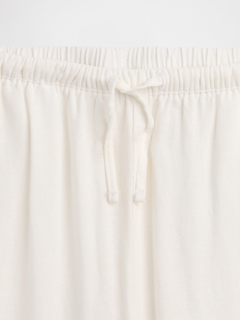 Kids Relaxed Pull-On Wide-Leg Linen-Blend Pants