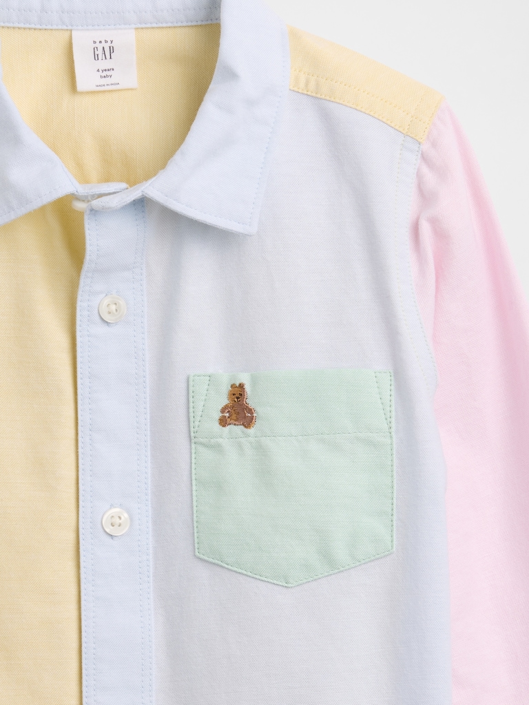 babyGap Brannan Bear Colorblock Oxford Shirt