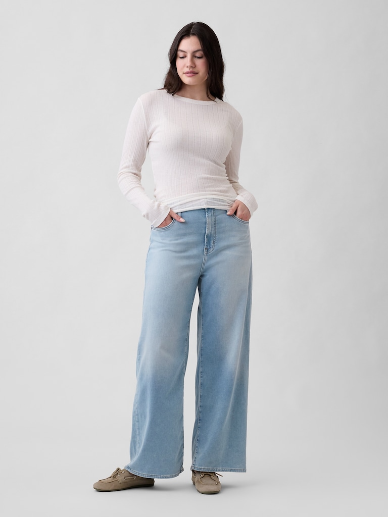 High Rise Wide-Leg Sweatpant Jeans