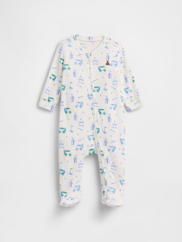 Baby Print Two-Way Zip One-Piece