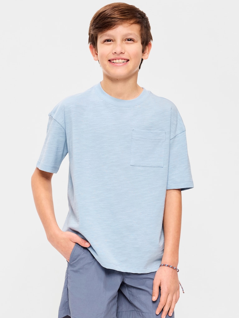 Oversized Short-Sleeve Pocket T-Shirt for Boys