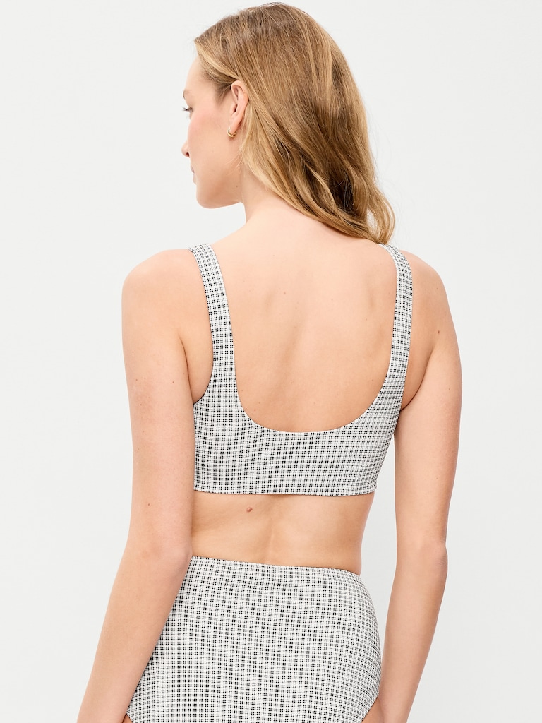 Pique Scoop-Neck Swim Top