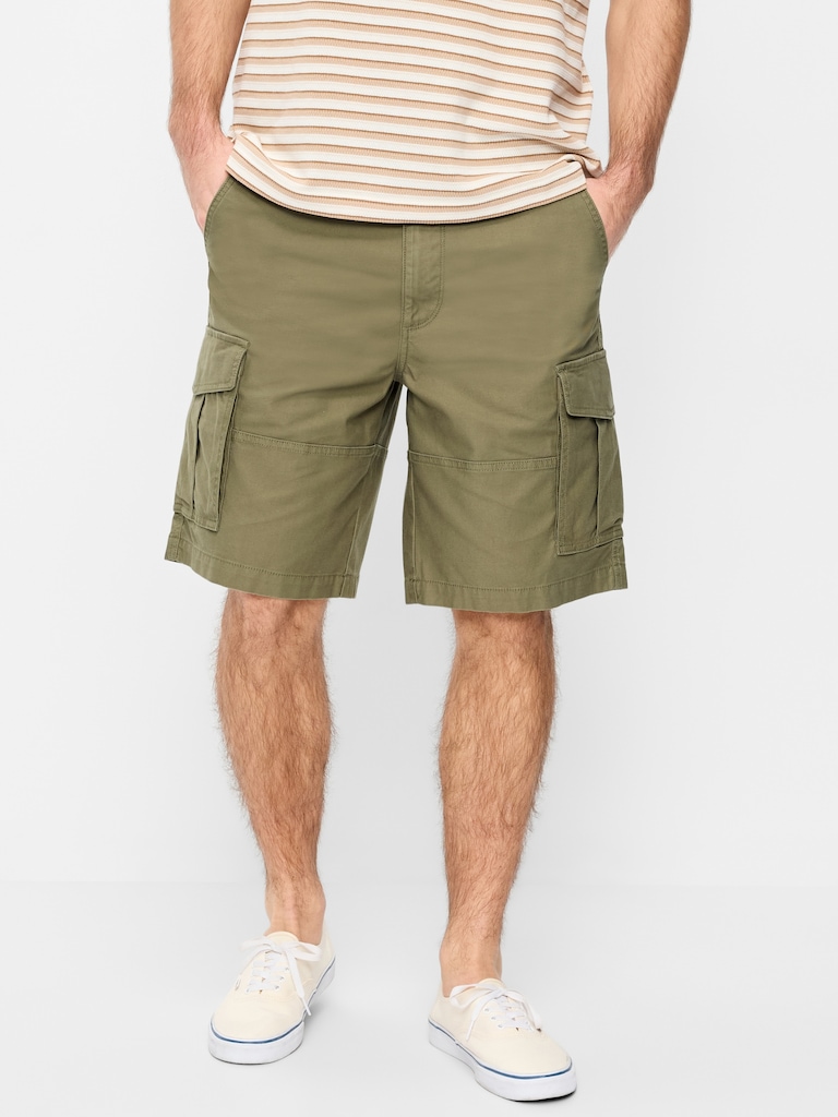 90's Loose Lived-In Cargo Shorts -- 10-inch inseam