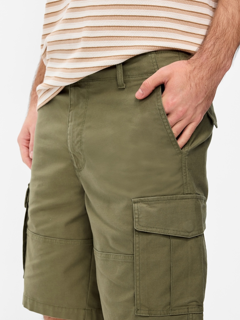 90's Loose Lived-In Cargo Shorts -- 10-inch inseam