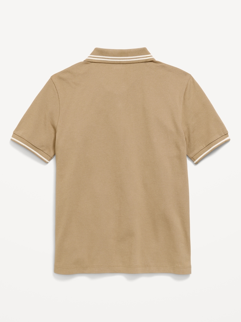 Short-Sleeve Pique Graphic Polo Shirt for Boys