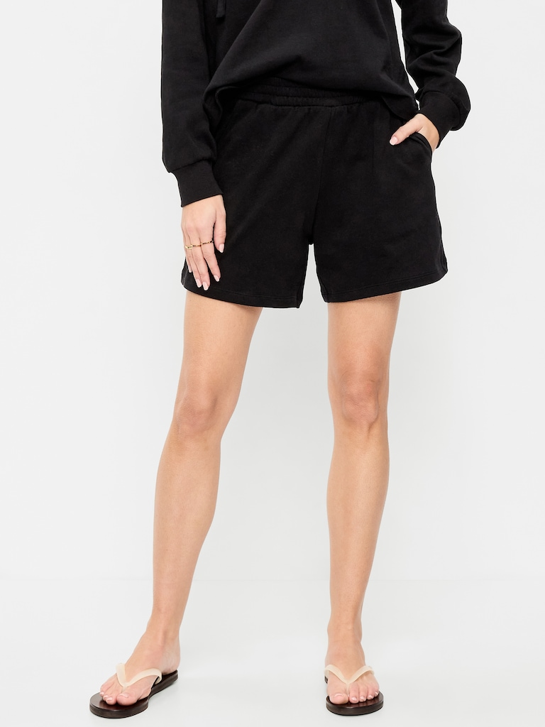 High-Waisted Relaxed Shorts -- 5-inch inseam