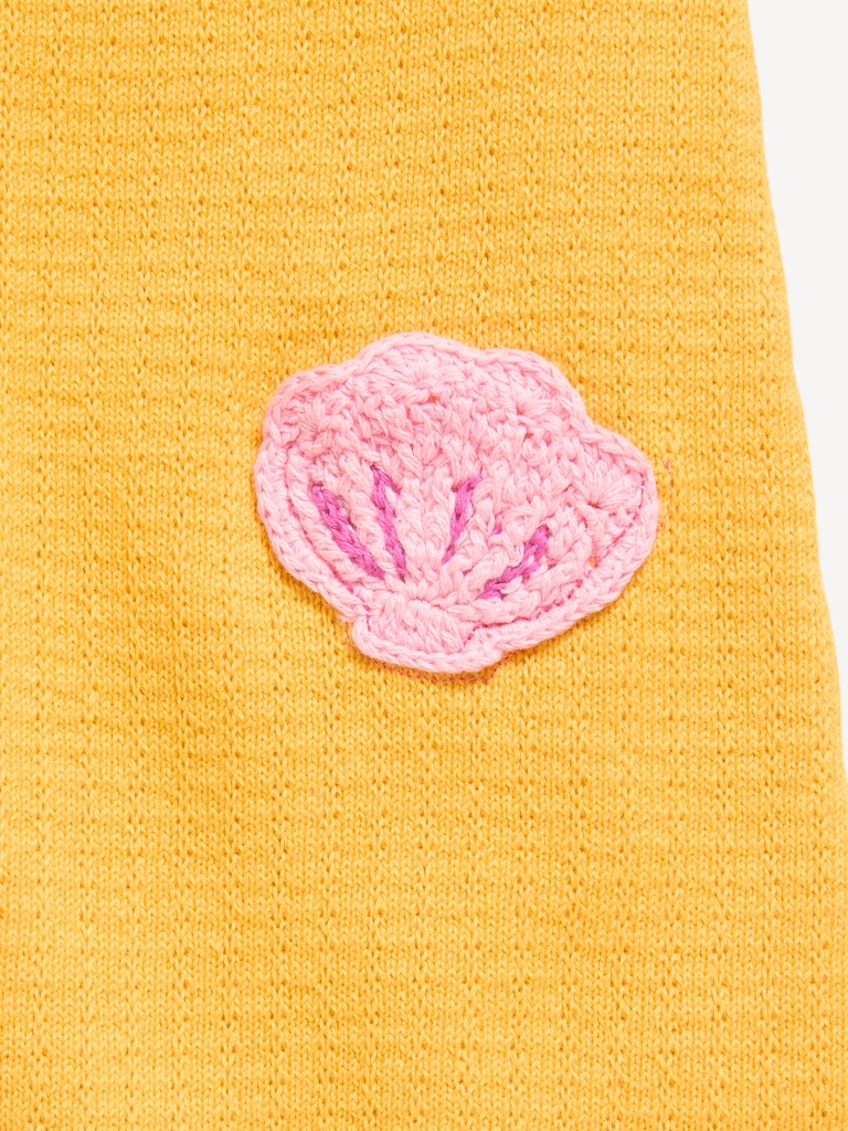 Sleeveless Sweater-Knit Embroidered Dress for Toddler Girls