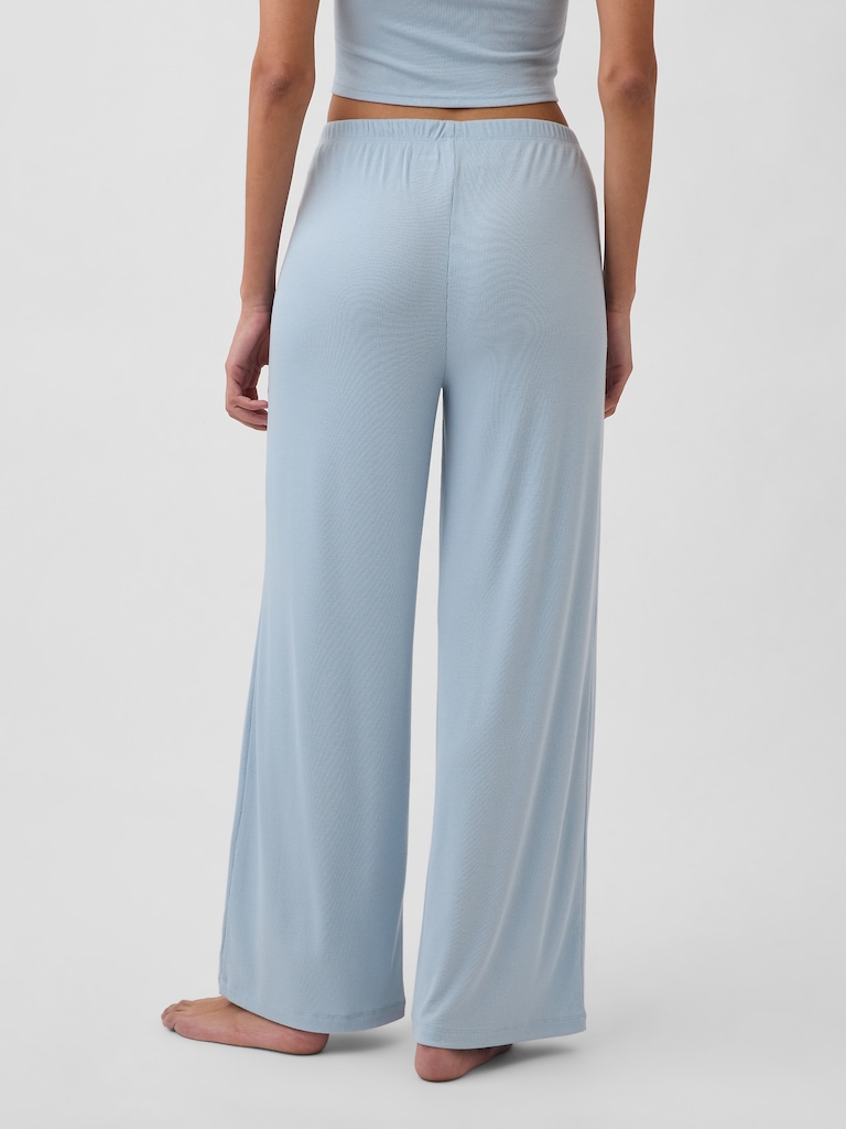 Mini Rib Wide-Leg PJ Pants