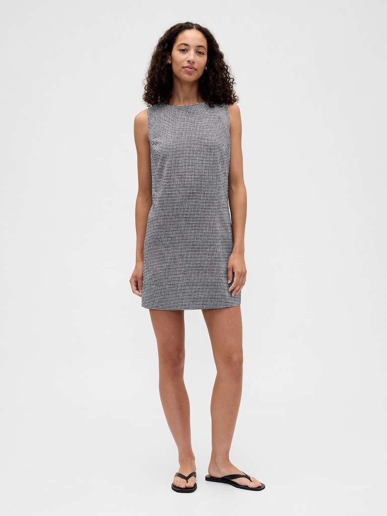 Linen-Blend Apron Mini Dress