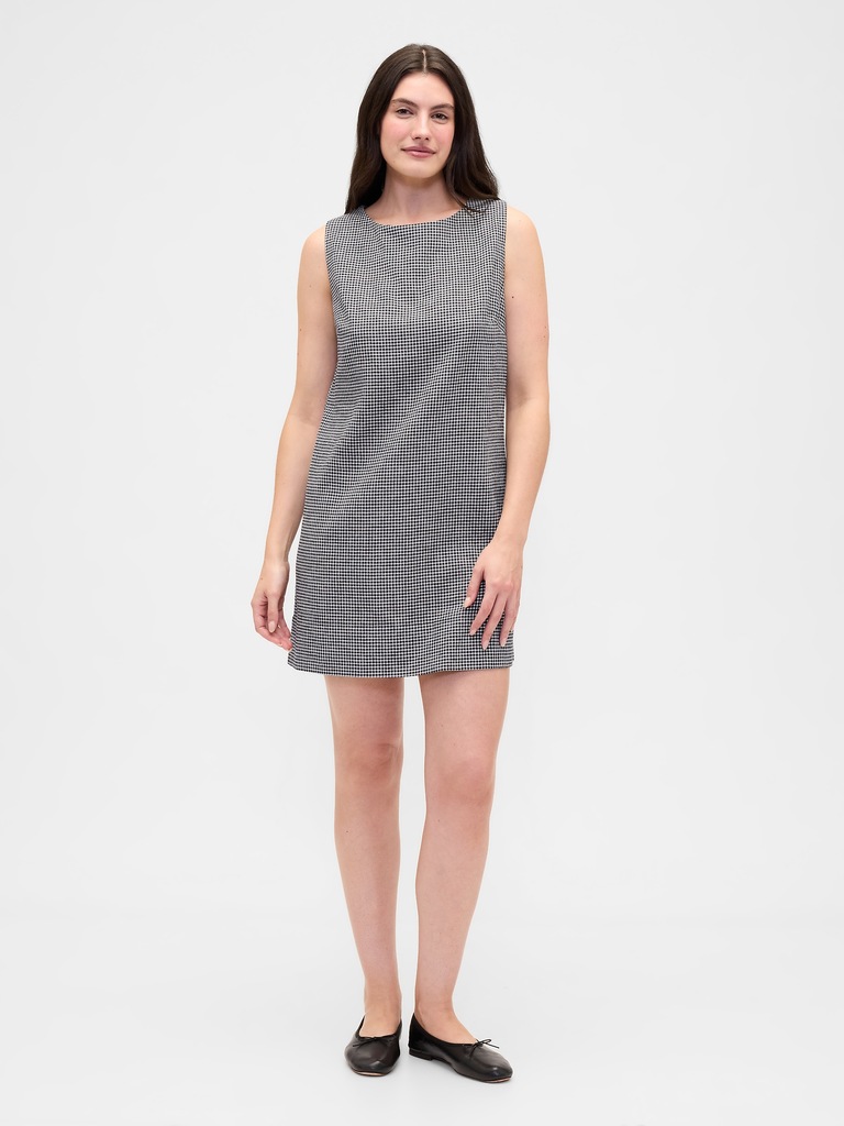 Linen-Blend Apron Mini Dress