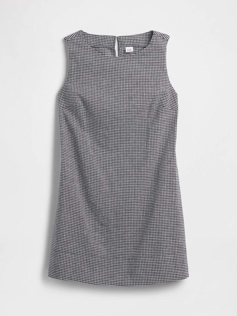 Linen-Blend Apron Mini Dress
