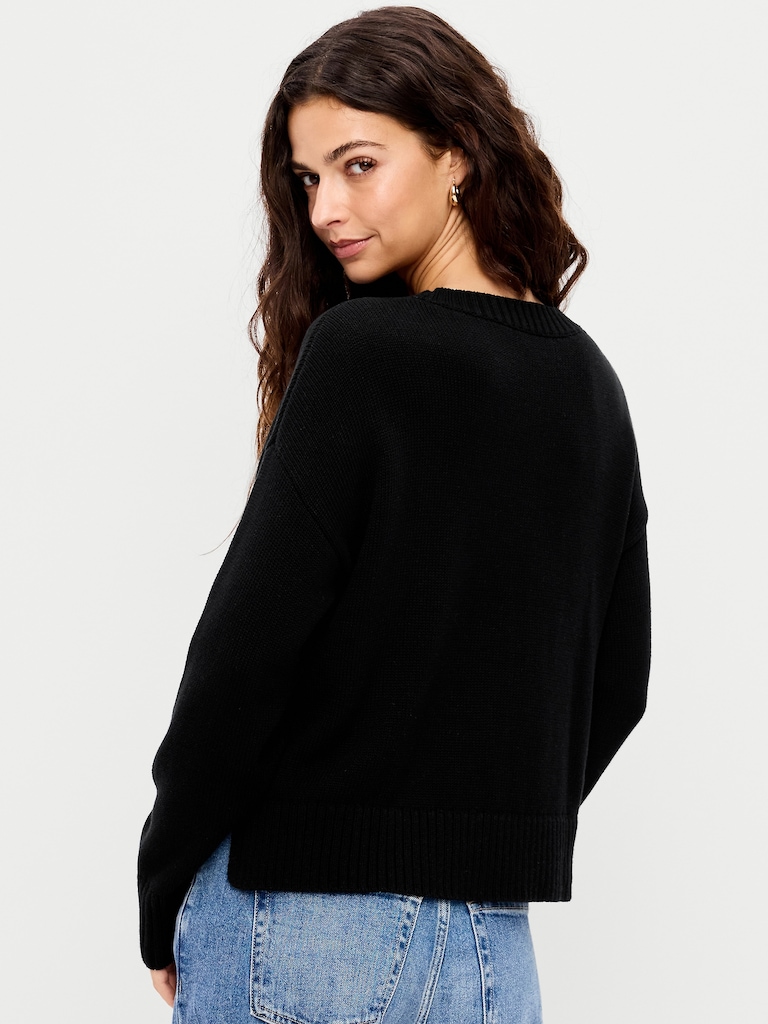 Crew-Neck Canada Flag-Graphic Sweater