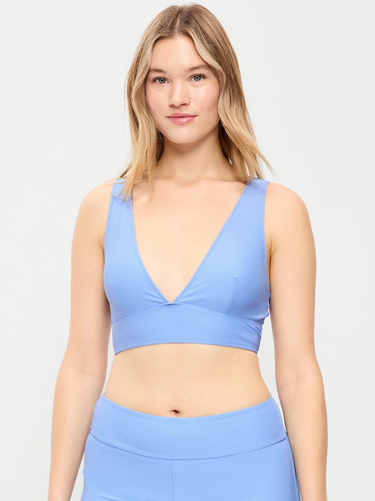 Matte Longline Bikini Swim Top