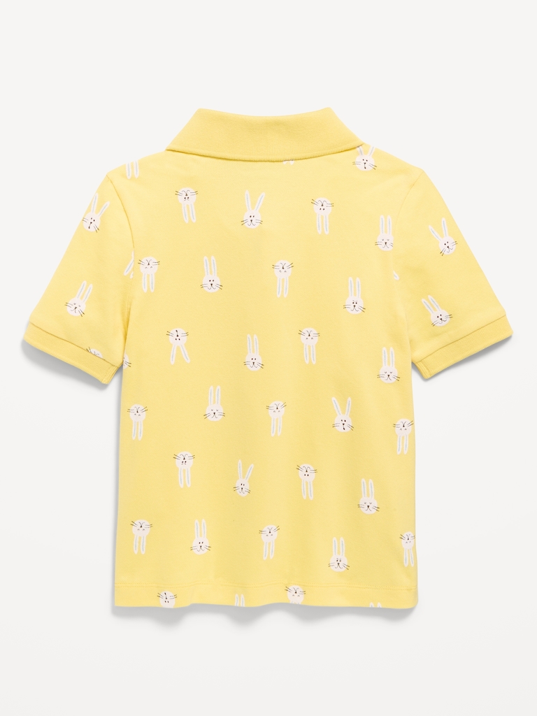 Printed Short-Sleeve Pique Polo Shirt for Toddler Boys