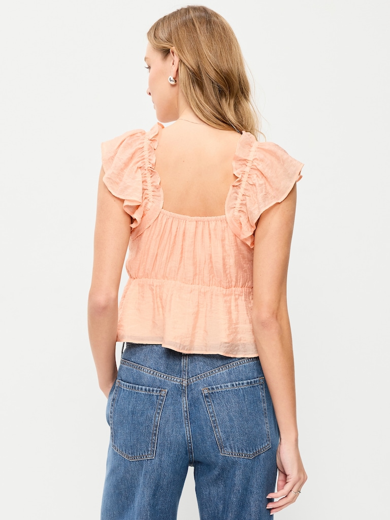 Flutter-Sleeve Fit & Flare Top