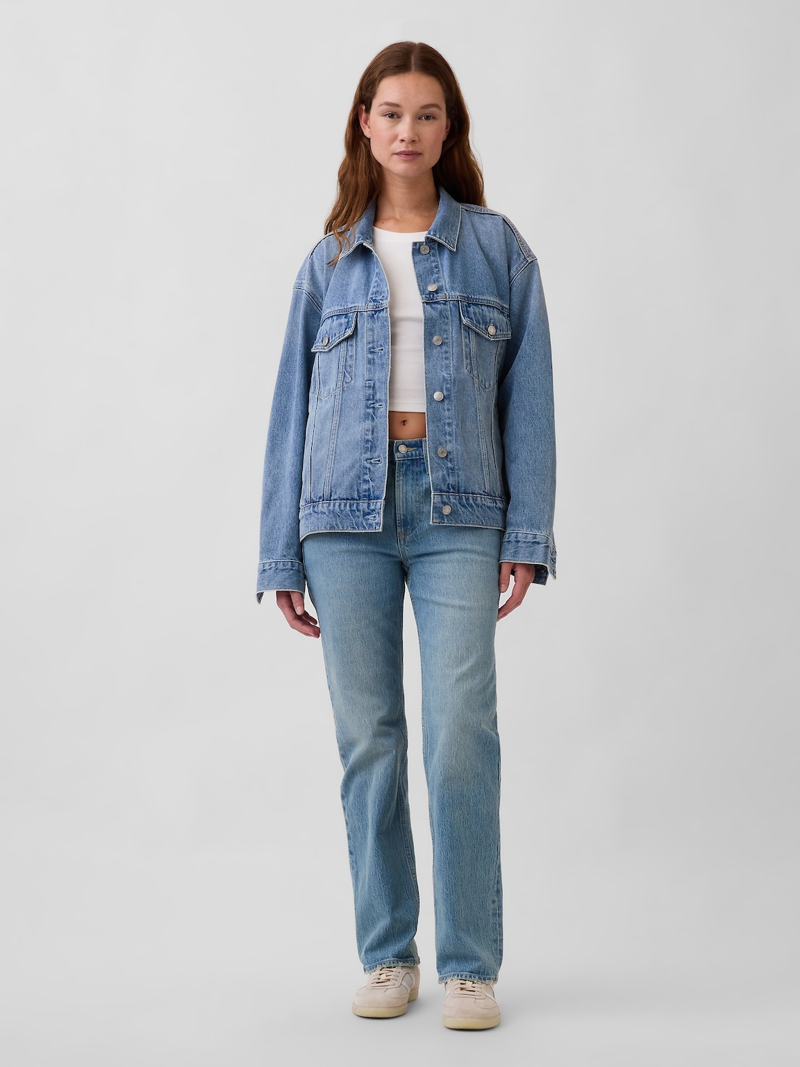 Mid Rise Straight Jeans