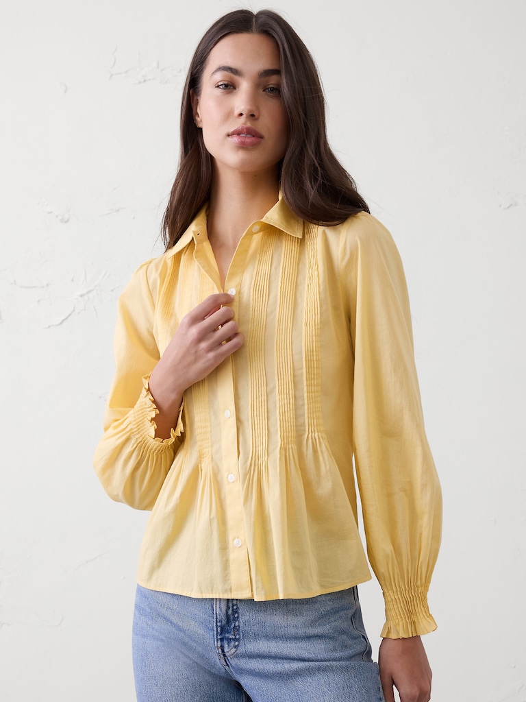 Fine Pintuck Voile Shirt