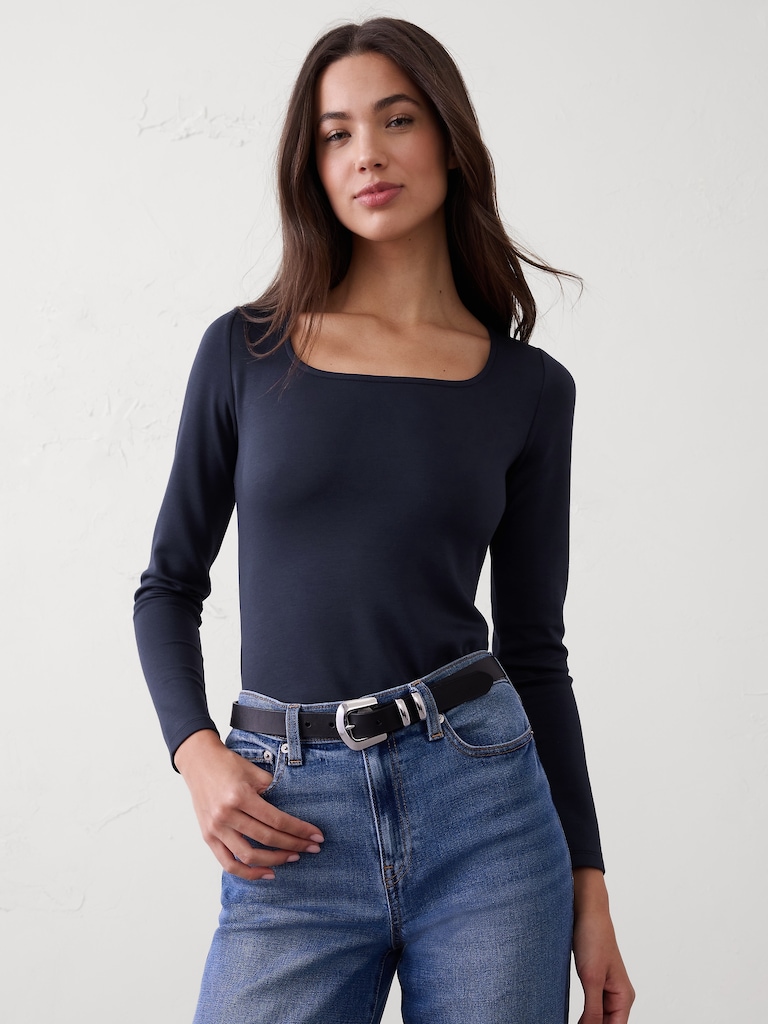 Soft Touch Square-Neck Top