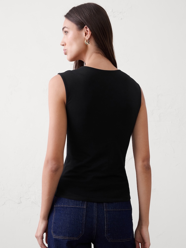 Soft Stretch Scoop-Neck Top