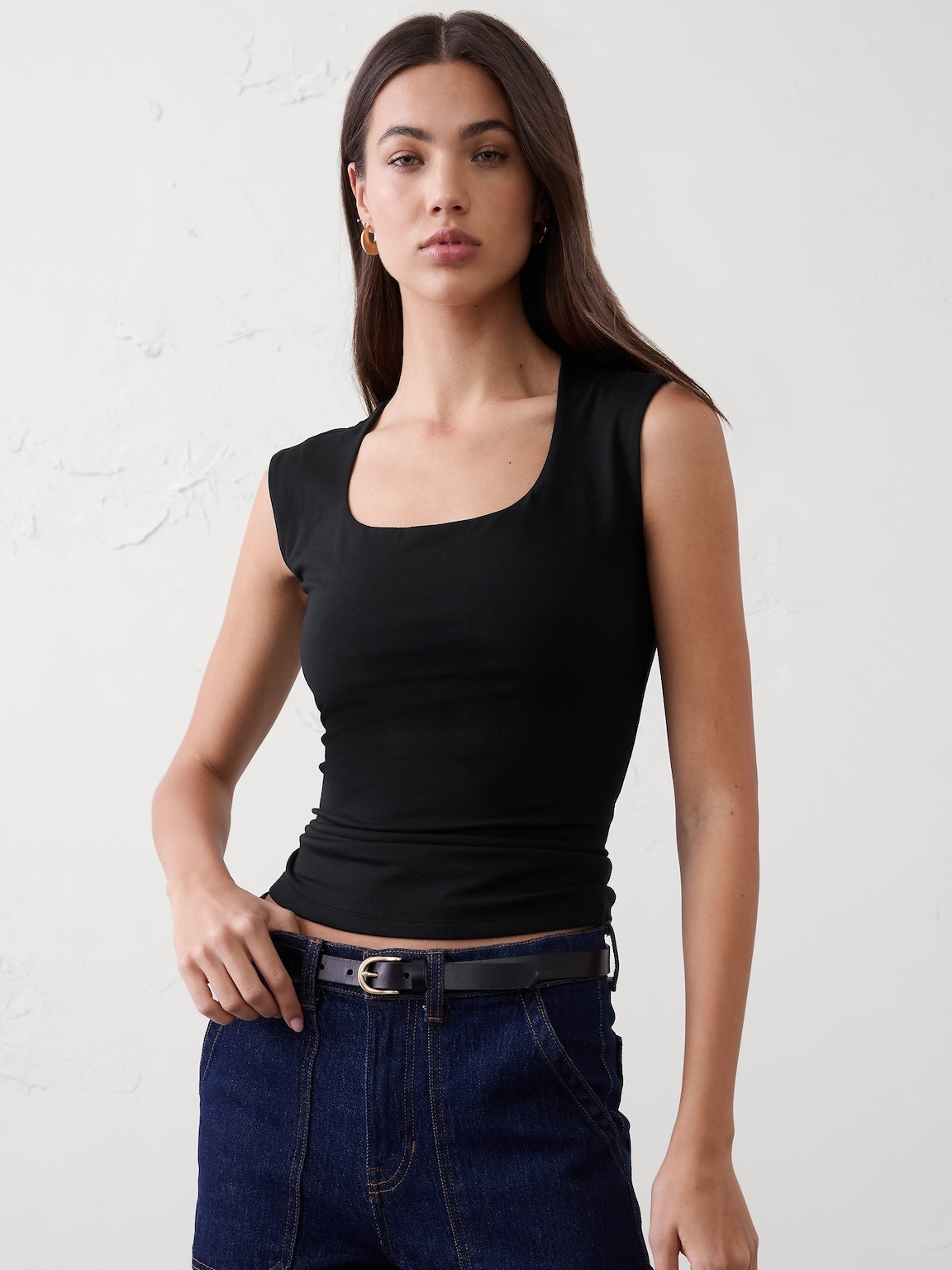 Soft Stretch Scoop-Neck Top