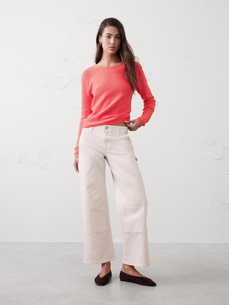 Texture Stitch Tie-Back Sweater